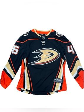 Fanatics Anaheim Ducks NHL Zegras #46 XS Jersey Black Orange Gold White
